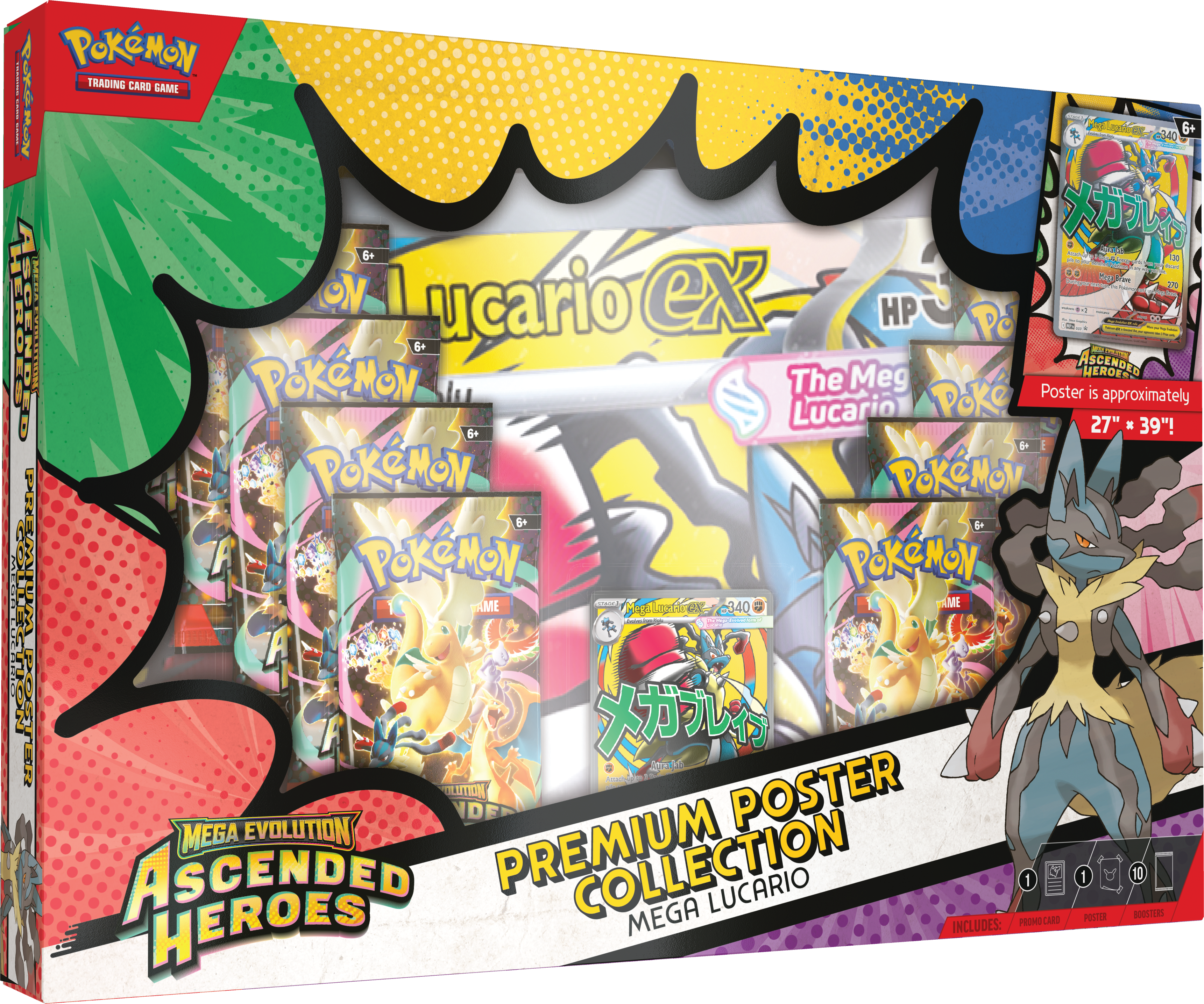 Pokémon TCG: Mega Evolution — Ascended Heroes Premium Poster Collection (Mega Lucario ex)