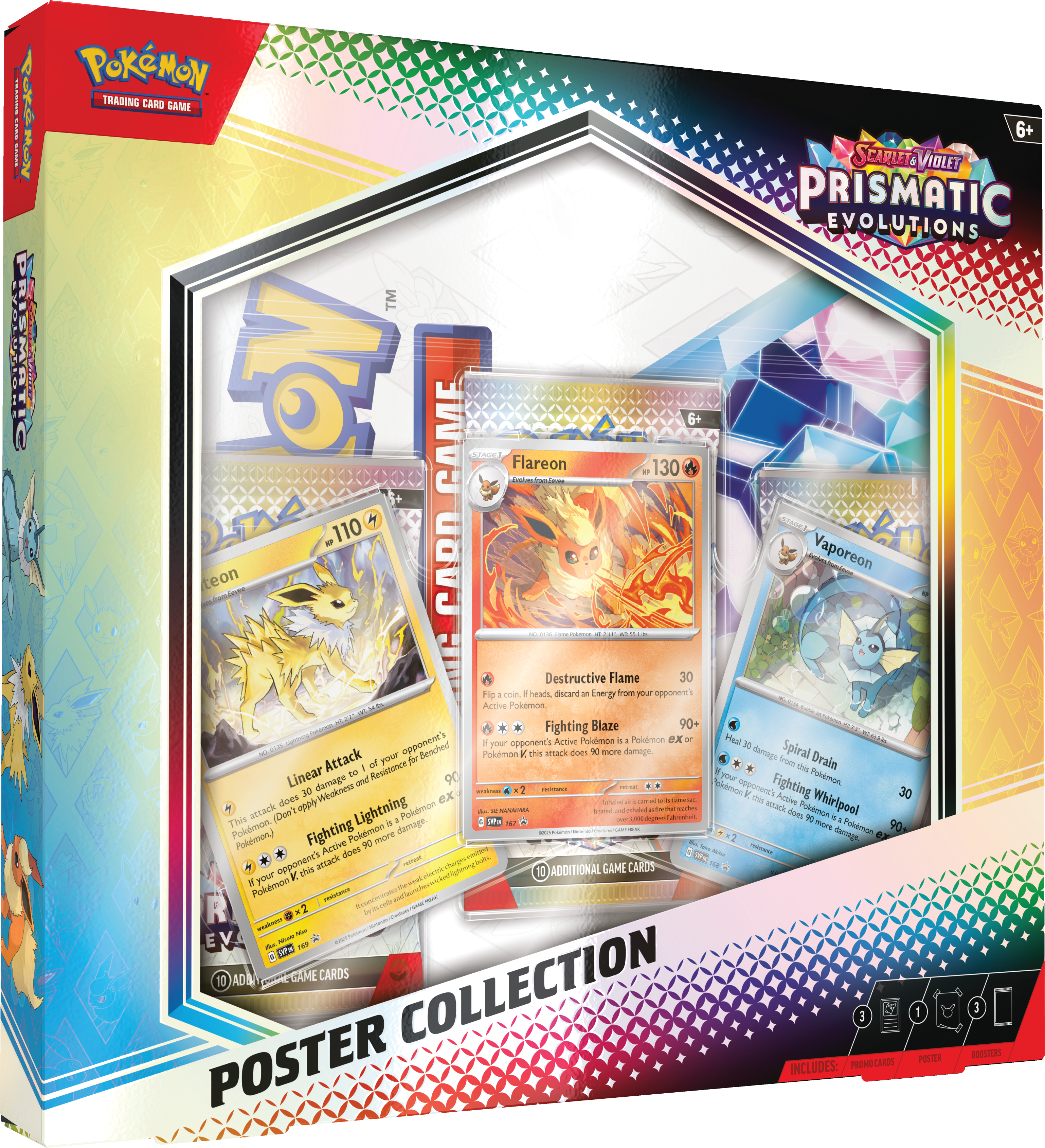 Pokémon TCG: Scarlet & Violet — Prismatic Evolutions Poster Collection (Flareon, Jolteon & Vaporeon)